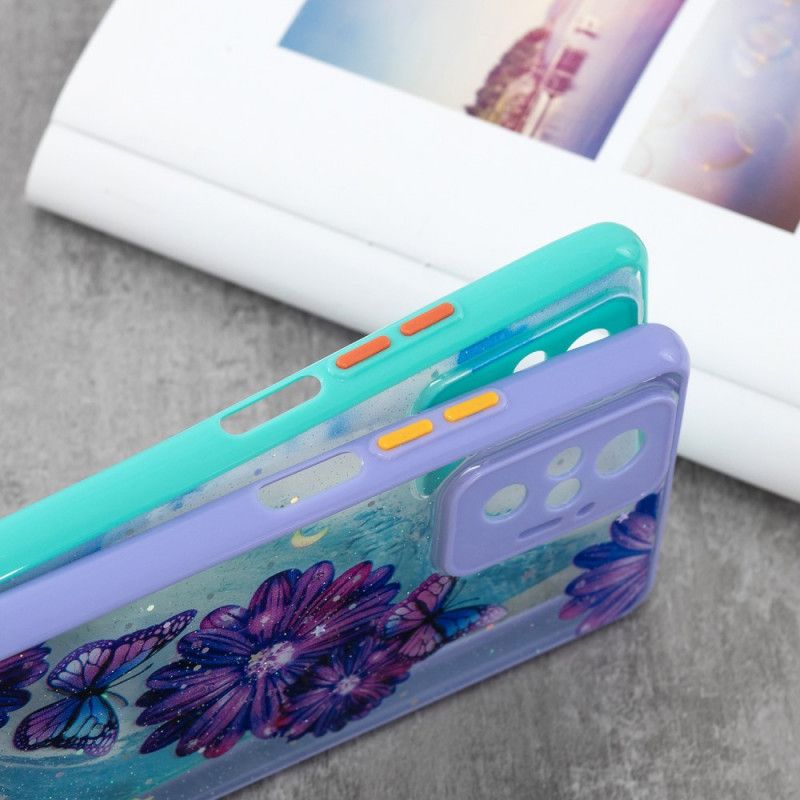 Cover Xiaomi Redmi Note 10 Pro Blomstersommerfugl Med Snor