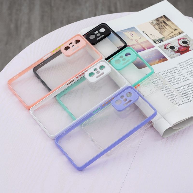 Cover Xiaomi Redmi Note 10 Pro Farvet Omrids Transparent