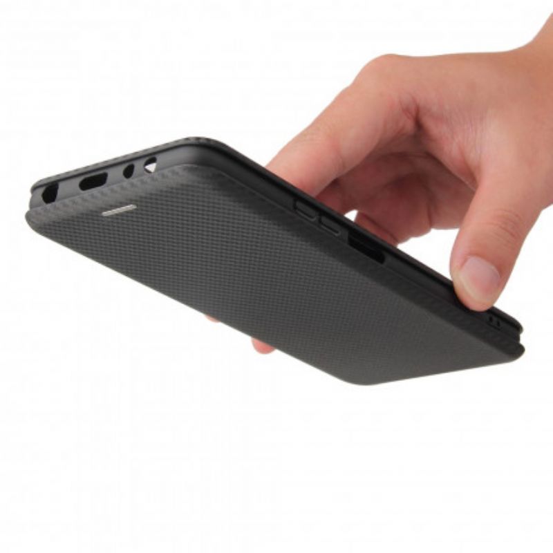 Cover Xiaomi Redmi Note 10 Pro Flip Cover Kulfiber Med Støttering