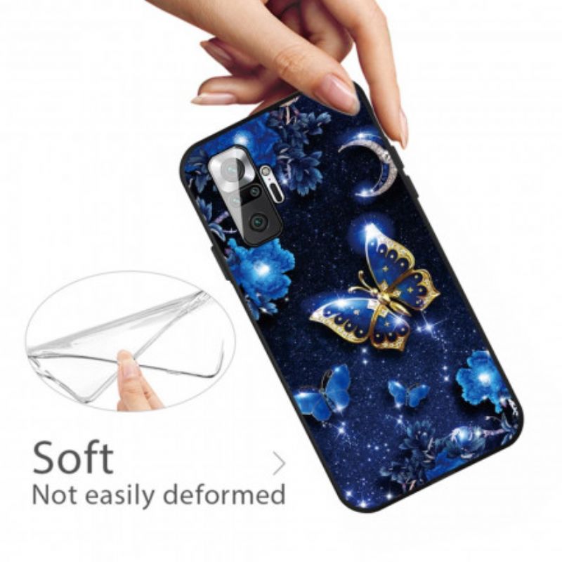 Cover Xiaomi Redmi Note 10 Pro Gylden Sommerfugl