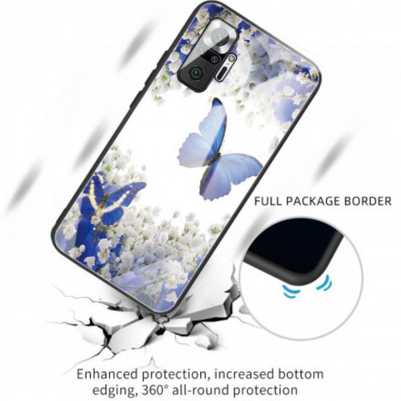 Cover Xiaomi Redmi Note 10 Pro Sommerfugledesign Af Hærdet Glas