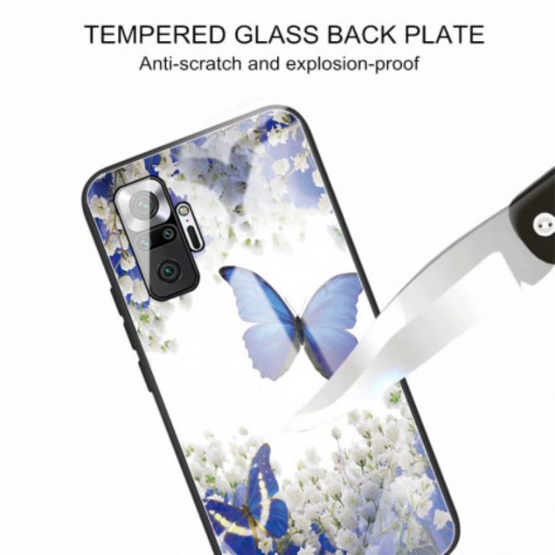 Cover Xiaomi Redmi Note 10 Pro Sommerfugledesign Af Hærdet Glas