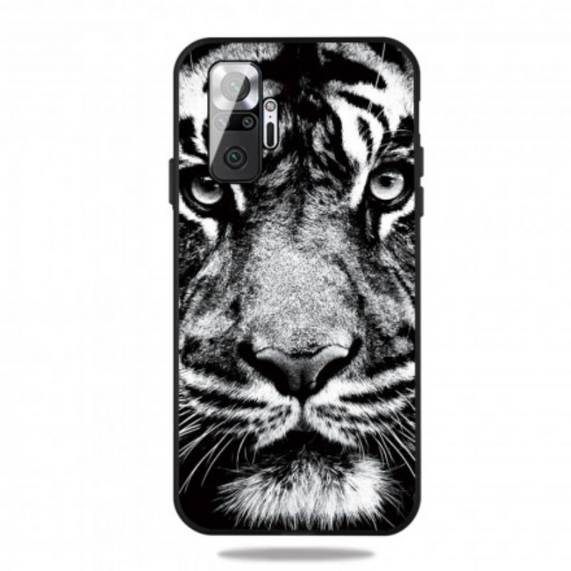 Cover Xiaomi Redmi Note 10 Pro Sort Og Hvid Tiger