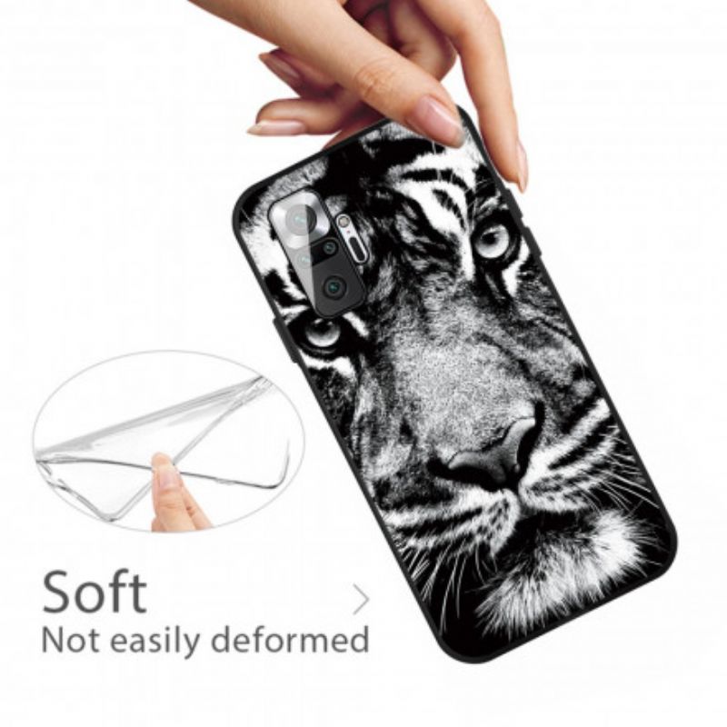 Cover Xiaomi Redmi Note 10 Pro Sort Og Hvid Tiger