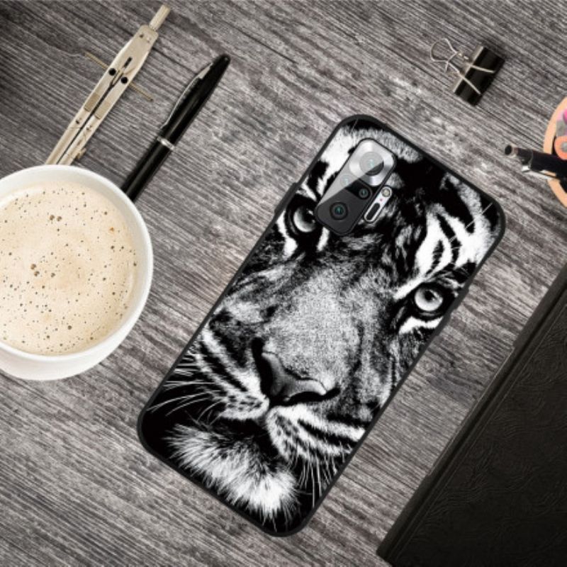 Cover Xiaomi Redmi Note 10 Pro Sort Og Hvid Tiger