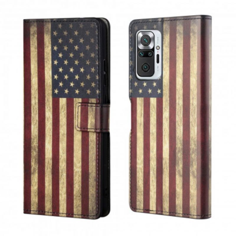 Flip Cover Xiaomi Redmi Note 10 Pro Amerikansk Flag