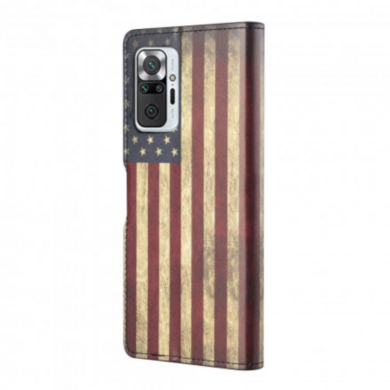 Flip Cover Xiaomi Redmi Note 10 Pro Amerikansk Flag