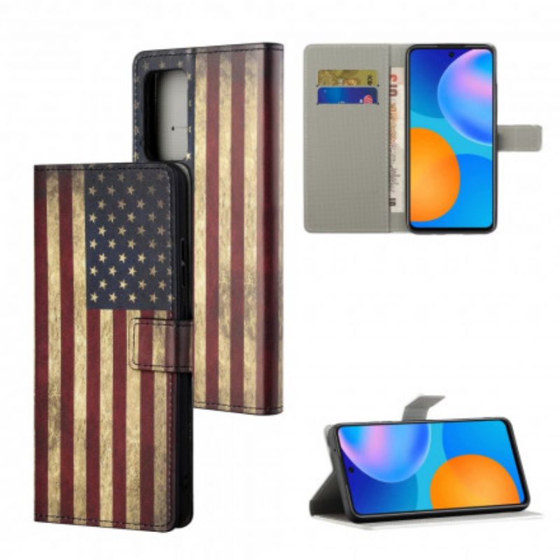 Flip Cover Xiaomi Redmi Note 10 Pro Amerikansk Flag