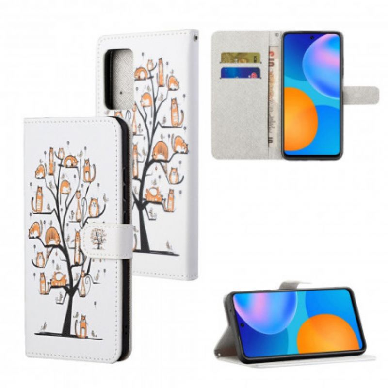 Flip Cover Xiaomi Redmi Note 10 Pro Med Snor Funky Katte Med Rem