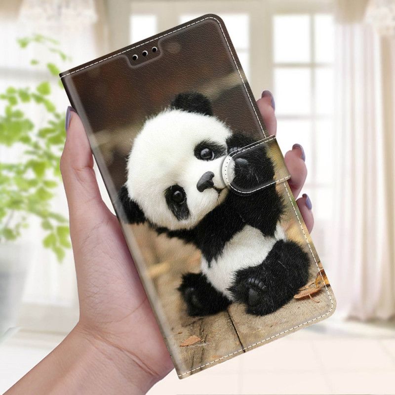 Flip Cover Xiaomi Redmi Note 10 Pro Med Snor Lille Panda Med Rem