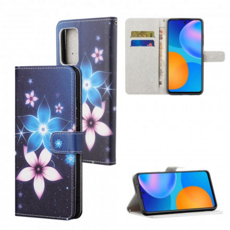 Flip Cover Xiaomi Redmi Note 10 Pro Med Snor Måneblomstrem