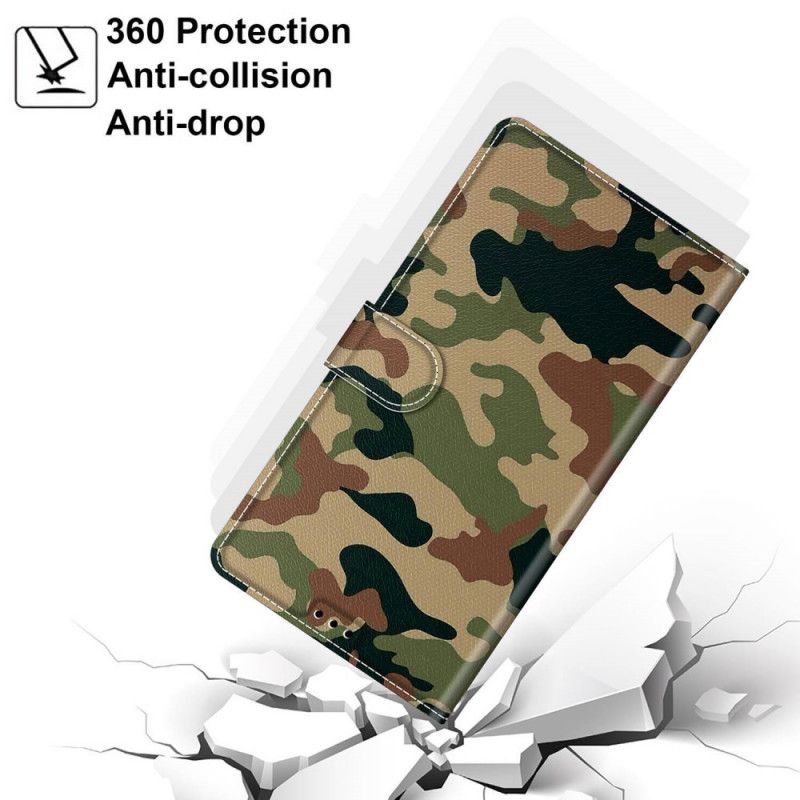 Flip Cover Xiaomi Redmi Note 10 Pro Med Snor Strapped Militær Camouflage