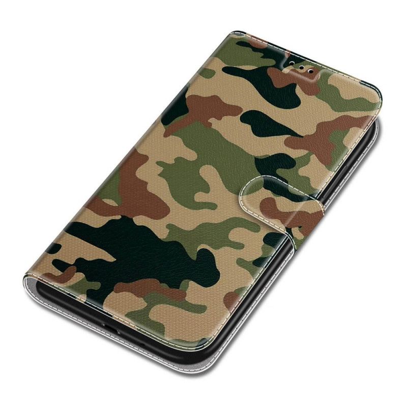 Flip Cover Xiaomi Redmi Note 10 Pro Med Snor Strapped Militær Camouflage