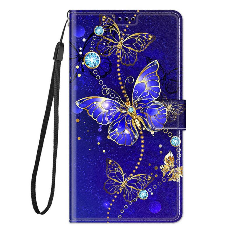 Flip Cover Xiaomi Redmi Note 10 Pro Med Snor Thong Butterflies Fan