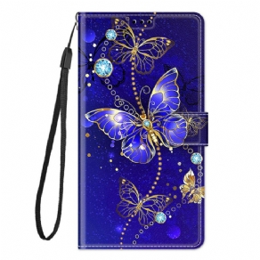 Flip Cover Xiaomi Redmi Note 10 Pro Med Snor Thong Butterflies Fan