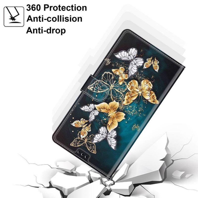 Flip Cover Xiaomi Redmi Note 10 Pro Med Snor Thong Butterflies Fan