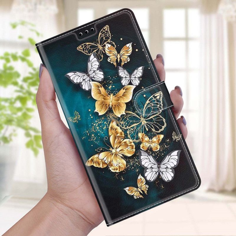 Flip Cover Xiaomi Redmi Note 10 Pro Med Snor Thong Butterflies Fan