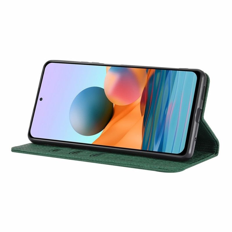 Flip Cover Xiaomi Redmi Note 10 Pro Med Snor Vævet Læderrem Stil