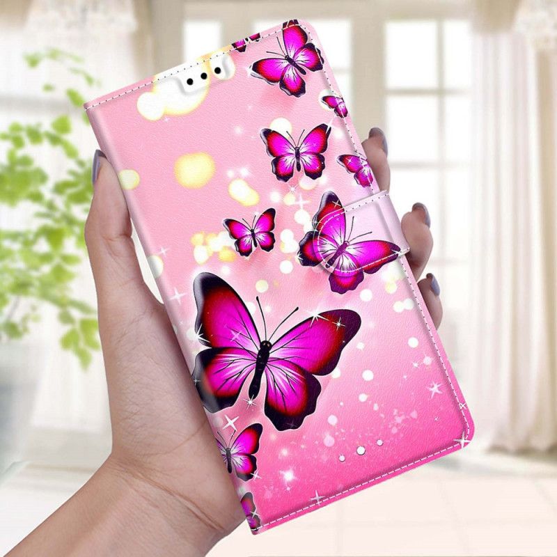 Flip Cover Xiaomi Redmi Note 10 Pro Sommerfugle Og Snor