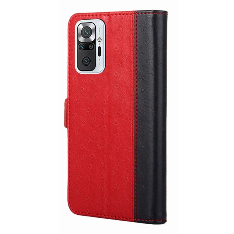 Flip Cover Xiaomi Redmi Note 10 Pro Tofarvet Struds Hudtekstur