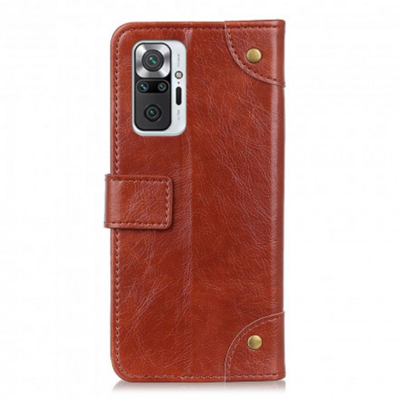 Flip Cover Xiaomi Redmi Note 10 Pro Vintage Nitter Nappa Læderstil