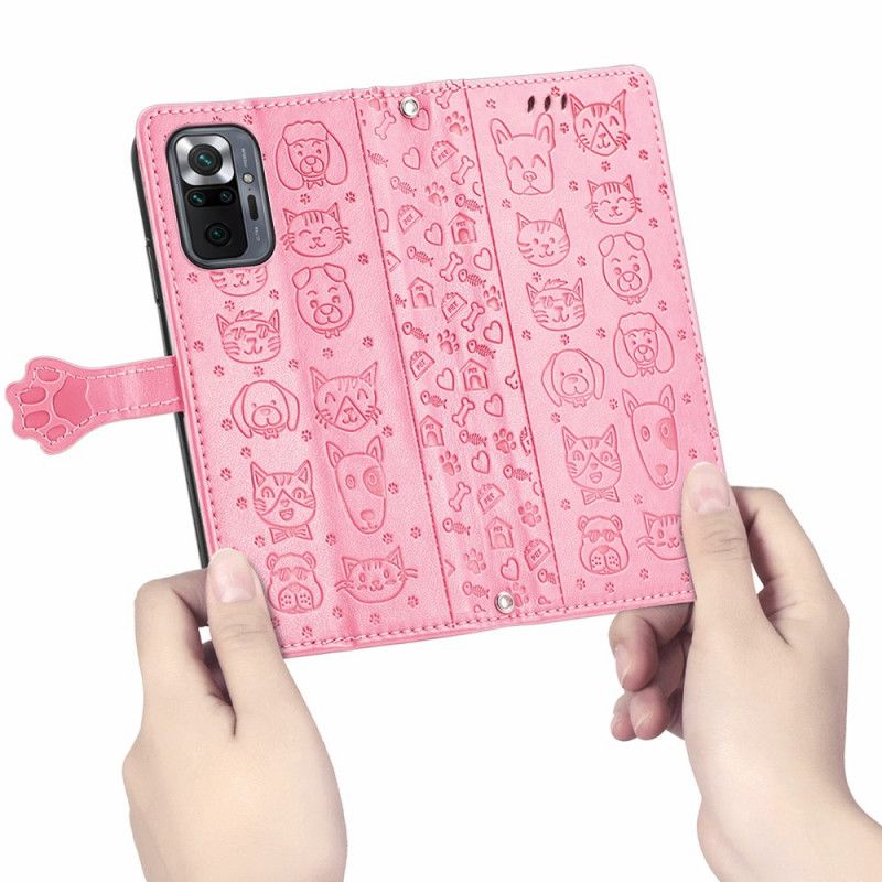 Læder Cover Xiaomi Redmi Note 10 Pro Animerede Dyr