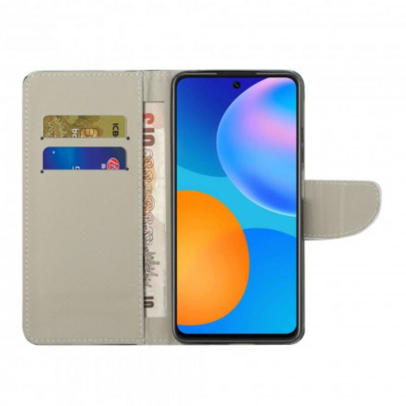 Læder Cover Xiaomi Redmi Note 10 Pro Grønt Træ