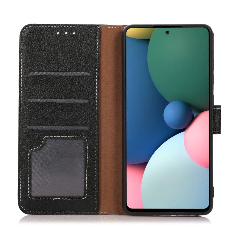 Læder Cover Xiaomi Redmi Note 10 Pro Litchi-eksponerede Sømme