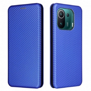 Cover Xiaomi Mi 11 Pro Flip Cover Kulfiber Med Støttering