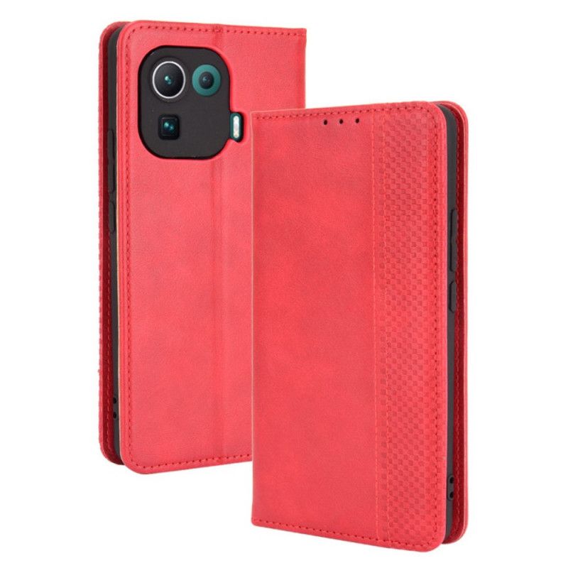 Cover Xiaomi Mi 11 Pro Flip Cover Vintage Stiliseret Lædereffekt