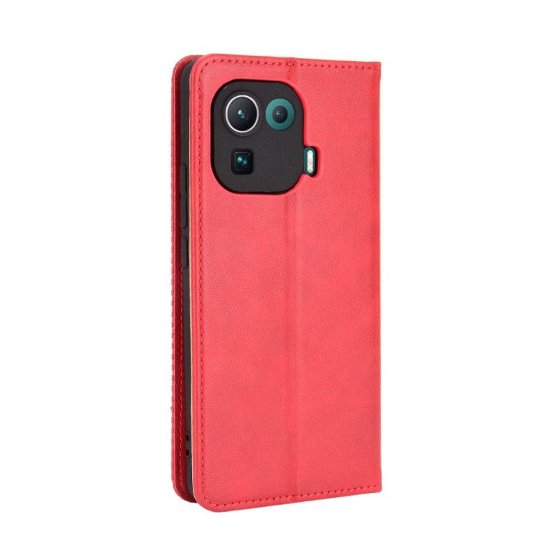 Cover Xiaomi Mi 11 Pro Flip Cover Vintage Stiliseret Lædereffekt