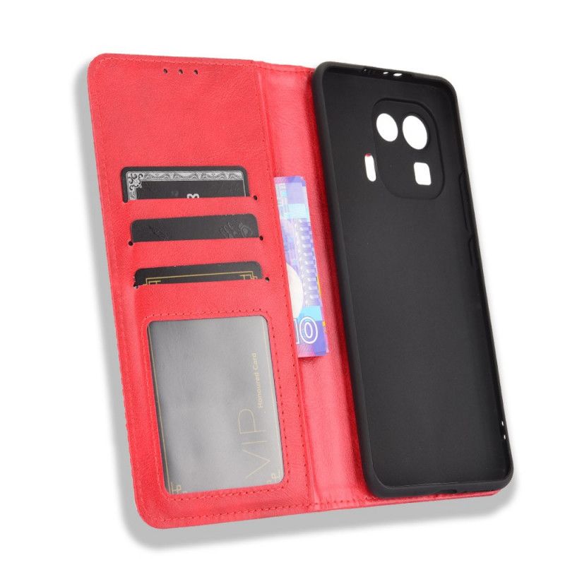 Cover Xiaomi Mi 11 Pro Flip Cover Vintage Stiliseret Lædereffekt