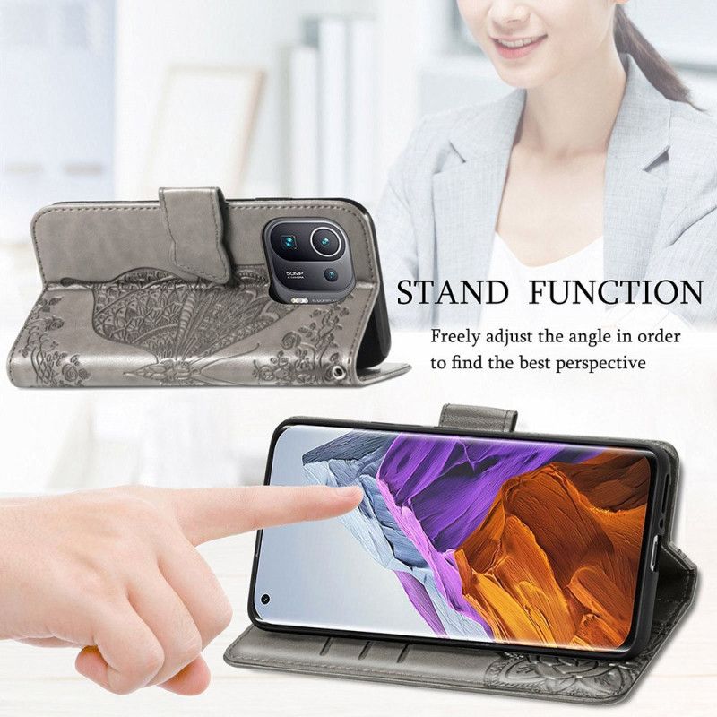 Flip Cover Xiaomi Mi 11 Pro Halve Sommerfugle