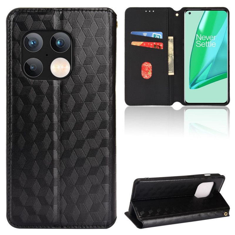 Cover OnePlus 10 Pro 5G Flip Cover Diamant Lædereffekt