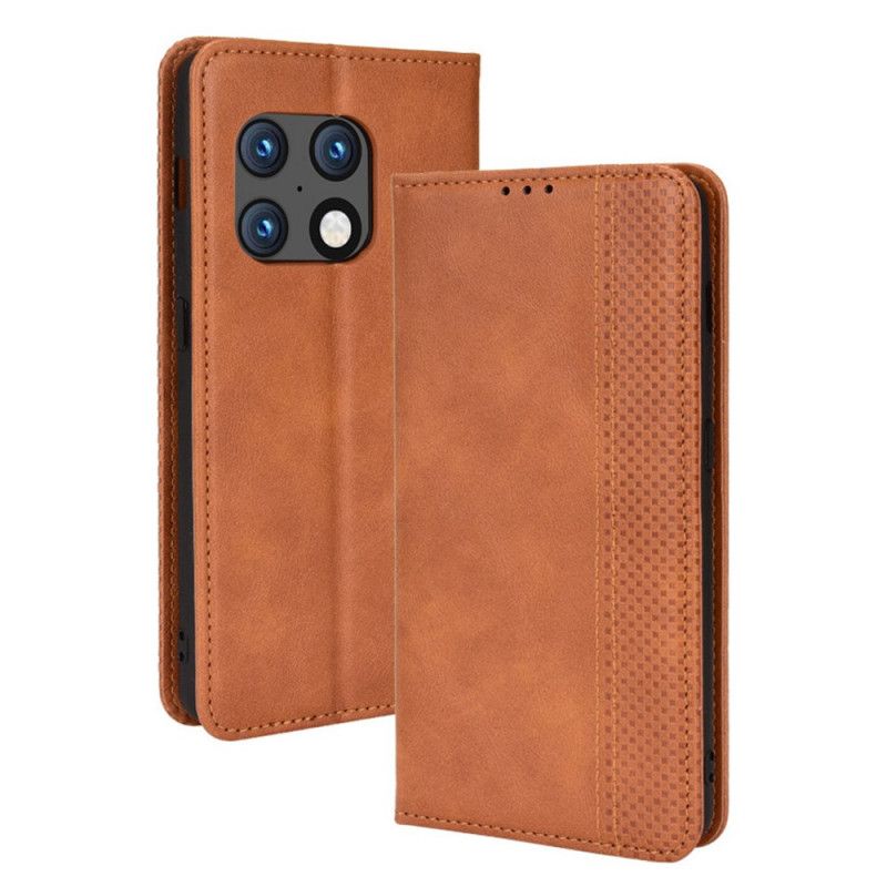 Cover OnePlus 10 Pro 5G Flip Cover Stylet Vintage Lædereffekt