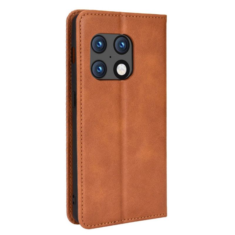 Cover OnePlus 10 Pro 5G Flip Cover Stylet Vintage Lædereffekt