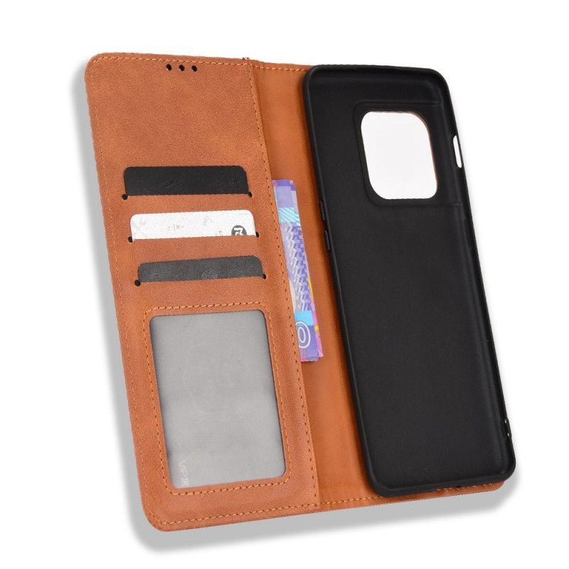 Cover OnePlus 10 Pro 5G Flip Cover Stylet Vintage Lædereffekt