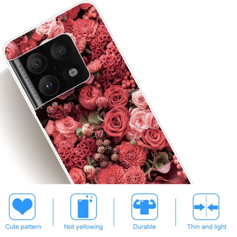 Cover OnePlus 10 Pro 5G Pink Blomster