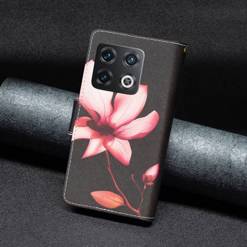 Flip Cover OnePlus 10 Pro 5G Blomsterlomme Med Lynlås