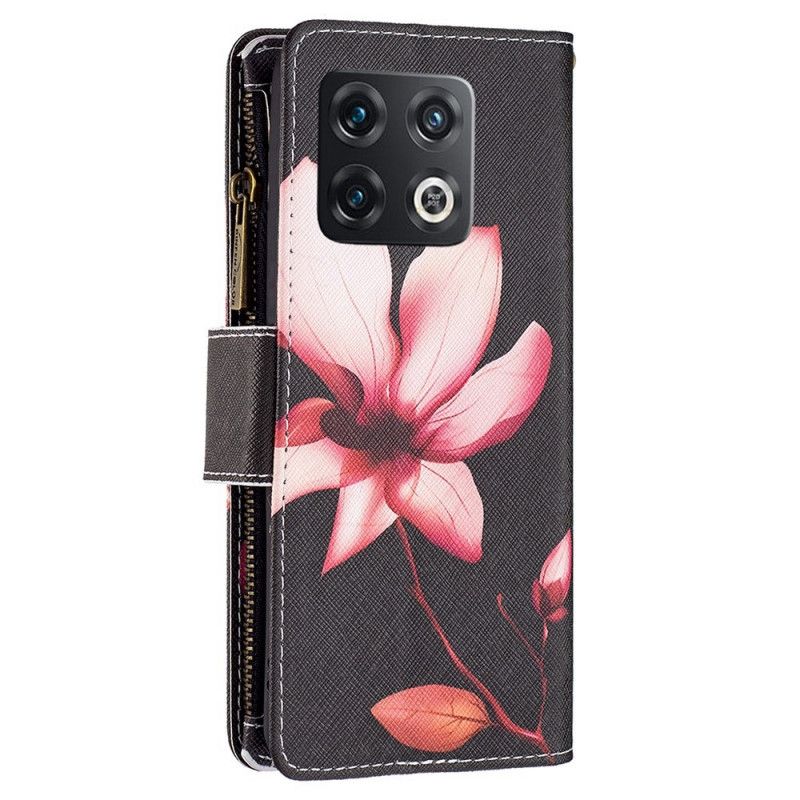 Flip Cover OnePlus 10 Pro 5G Blomsterlomme Med Lynlås