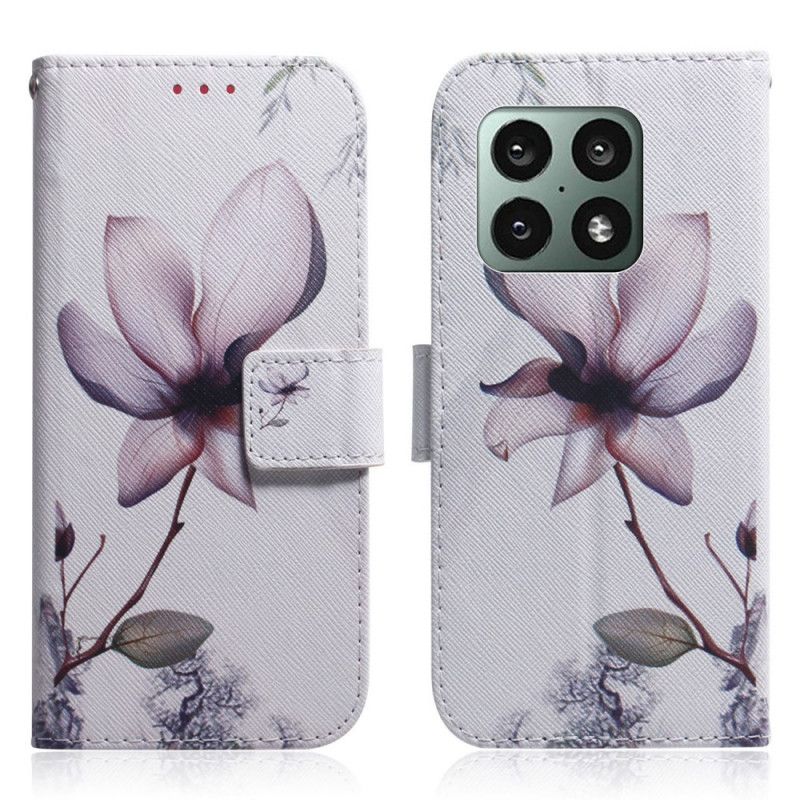 Flip Cover OnePlus 10 Pro 5G Gammel Rosenblomst