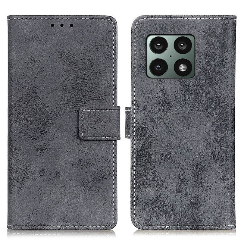 Flip Cover OnePlus 10 Pro 5G Vintage Lædereffekt