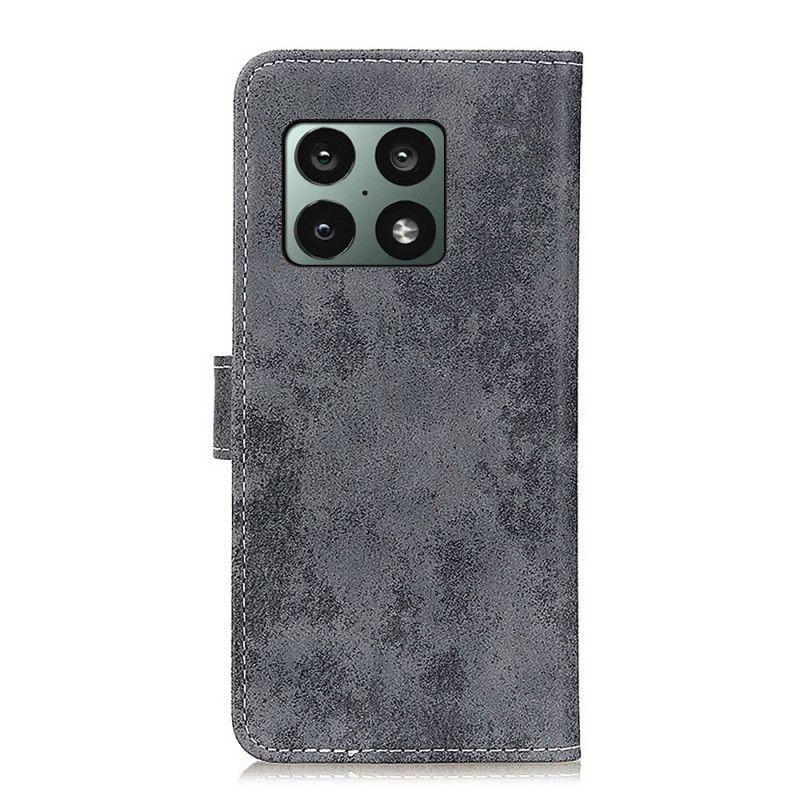 Flip Cover OnePlus 10 Pro 5G Vintage Lædereffekt