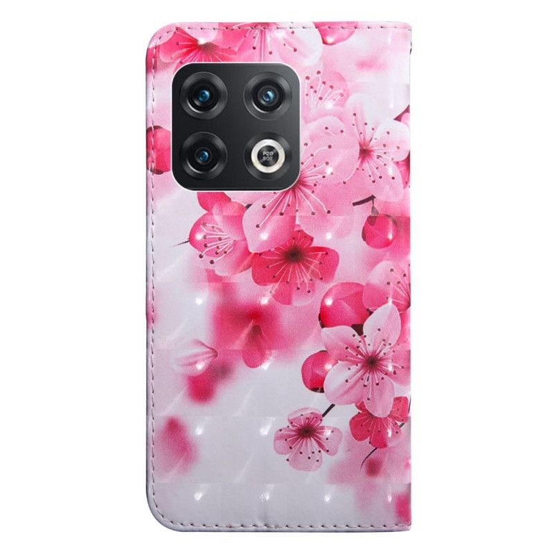 Læder Cover OnePlus 10 Pro 5G Blomster Med Rem