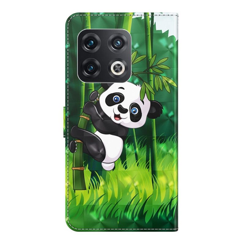 Læder Cover OnePlus 10 Pro 5G Med Snor Thong Panda