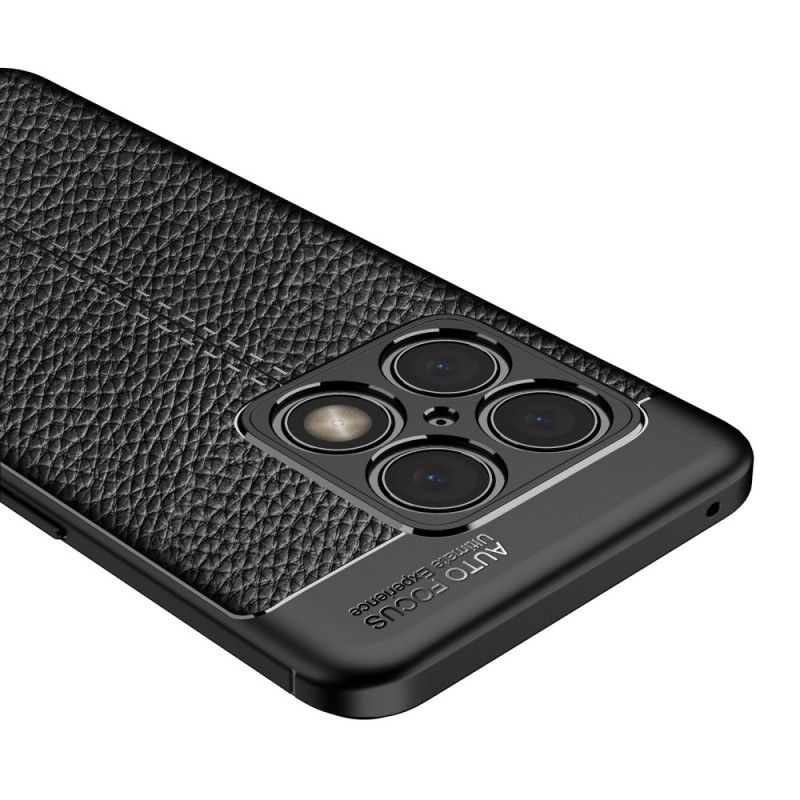 Mobilcover OnePlus 10 Pro 5G Dobbelt Linje Litchi Lædereffekt