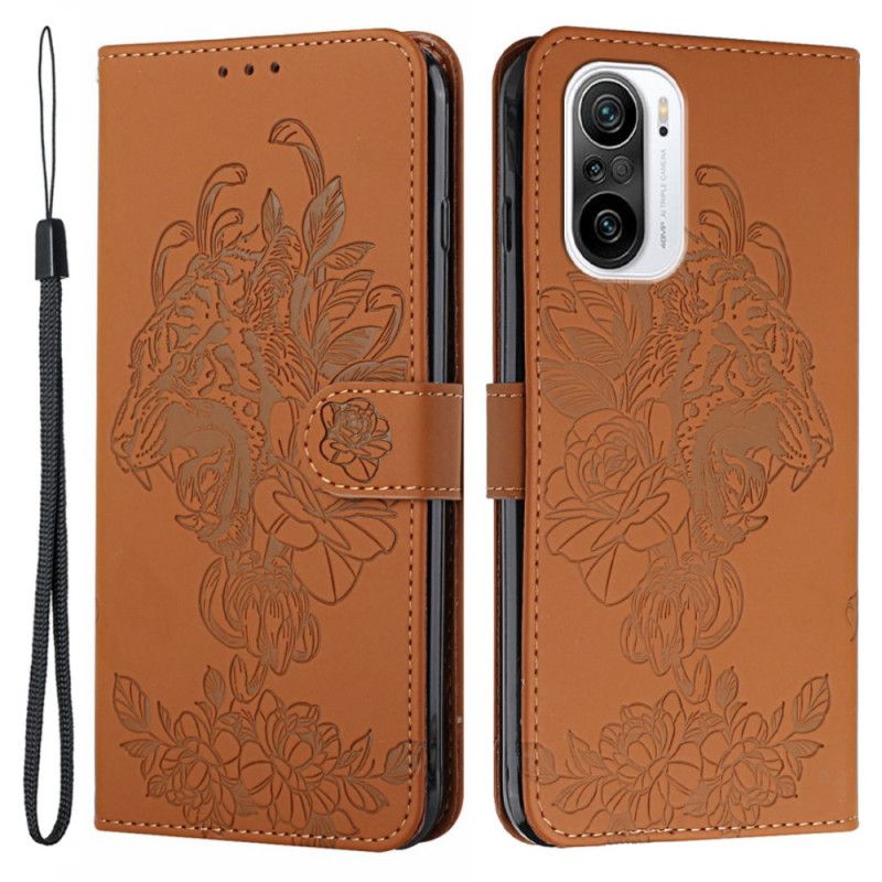 Flip Cover Xiaomi Mi 11i 5G / Poco F3 Med Snor Barok Strappy Tiger