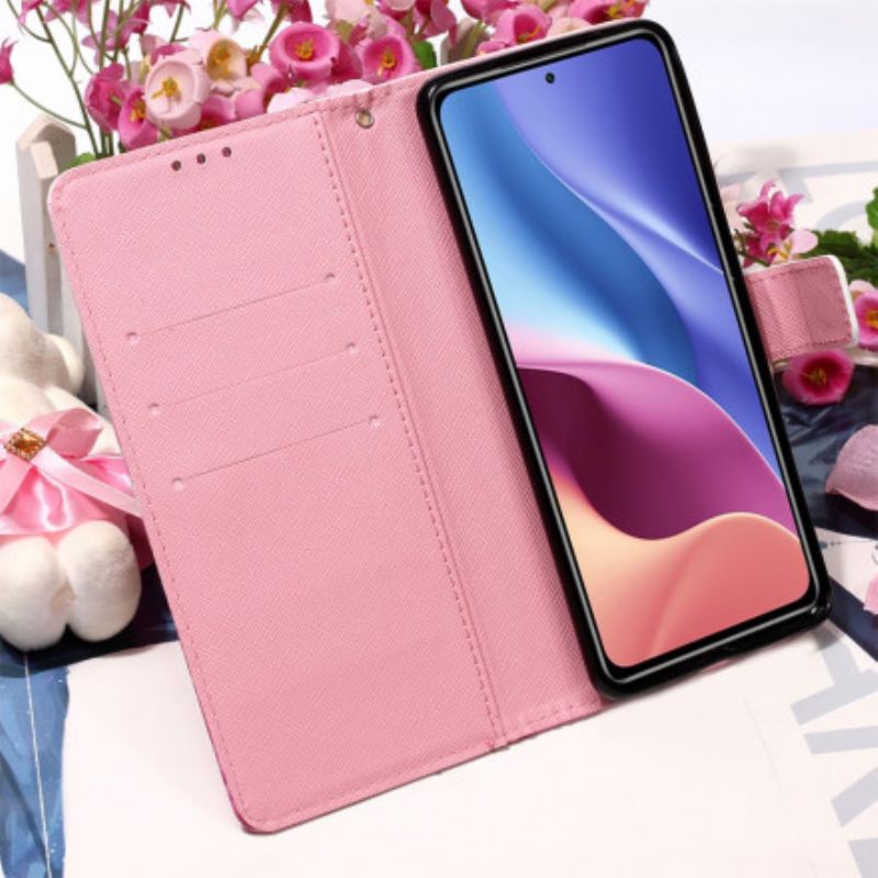 Flip Cover Xiaomi Mi 11i 5G / Poco F3 Røde Sommerfugle