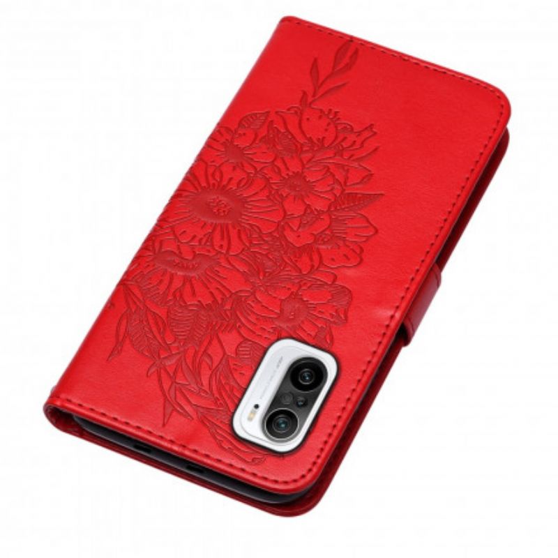 Flip Cover Xiaomi Mi 11i 5G / Poco F3 Sommerfugledesign Med Snor