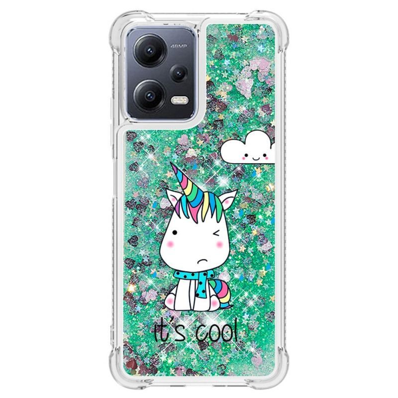 Cover Poco X5 5G Glitter Enhjørninger